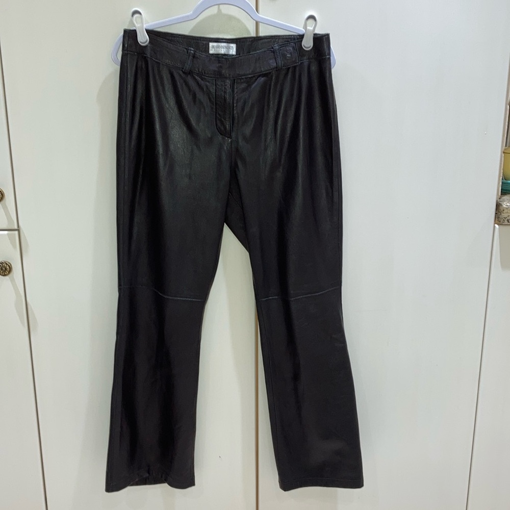 Vintage Hugo Buscati women’s size 12 black leather pants